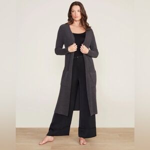 Barefoot Dreams CozyChic Ultra Lite Duster Carbon Gray Medium Coatigan Robe 496